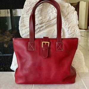 PERFECT WORK TOTE!! EUC Beautiful Red Leather Levenger Tote